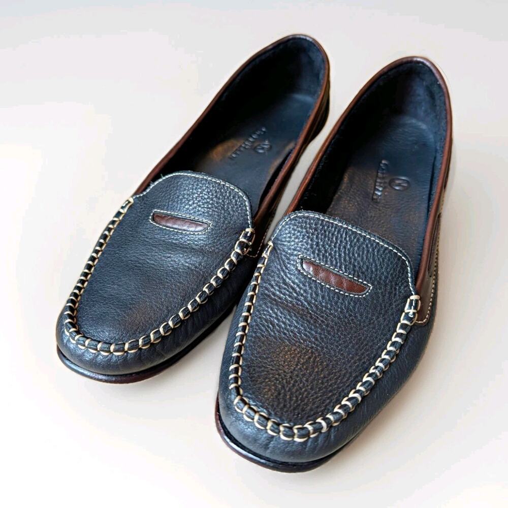 Cole Haan Women’s Navy Leather Slip-On Loafers Cushioned Sole Round Toe US 6.5